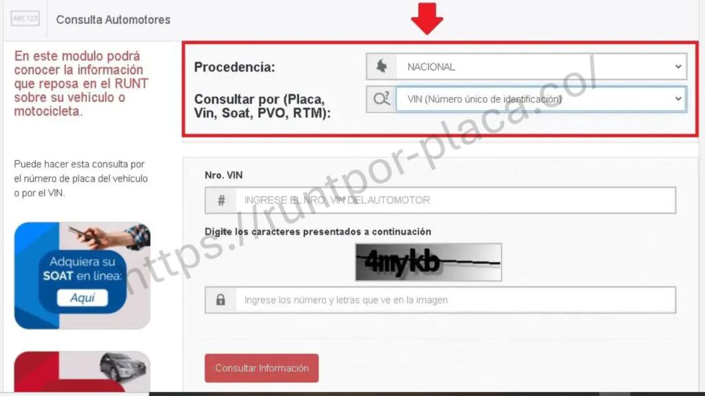 RUNT por placa